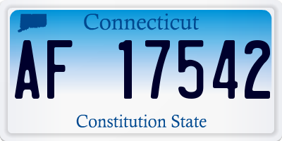 CT license plate AF17542