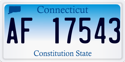 CT license plate AF17543
