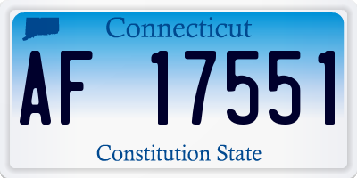 CT license plate AF17551