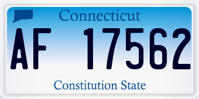CT license plate AF17562