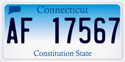 CT license plate AF17567