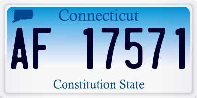 CT license plate AF17571