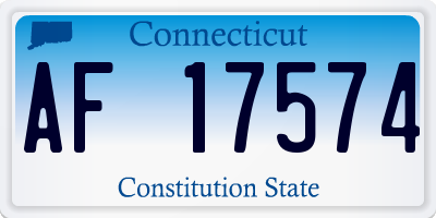CT license plate AF17574
