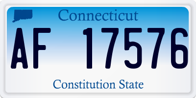 CT license plate AF17576