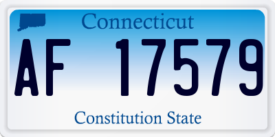 CT license plate AF17579