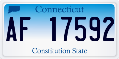 CT license plate AF17592