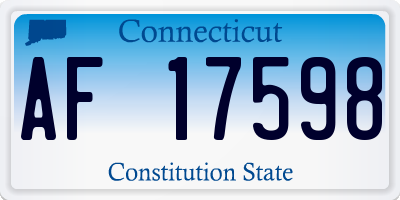 CT license plate AF17598