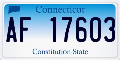 CT license plate AF17603