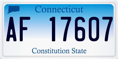 CT license plate AF17607