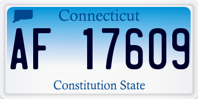 CT license plate AF17609