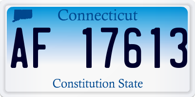 CT license plate AF17613