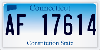 CT license plate AF17614