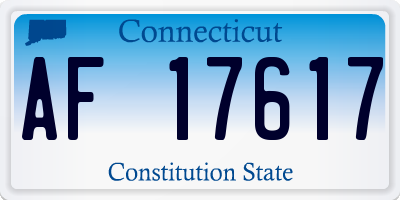 CT license plate AF17617