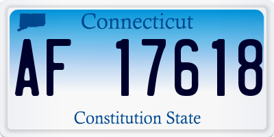 CT license plate AF17618