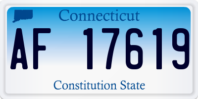 CT license plate AF17619
