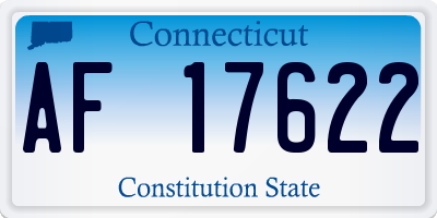 CT license plate AF17622