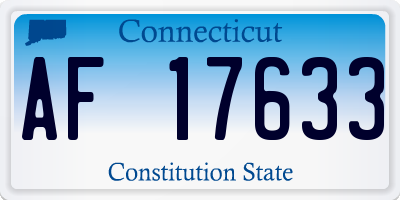 CT license plate AF17633