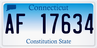 CT license plate AF17634
