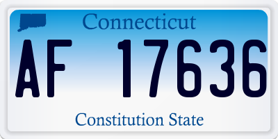 CT license plate AF17636