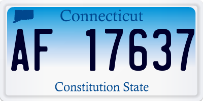 CT license plate AF17637