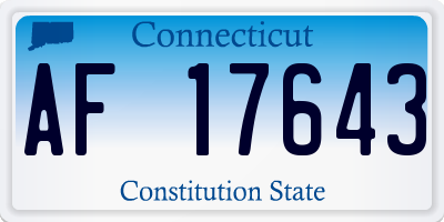 CT license plate AF17643