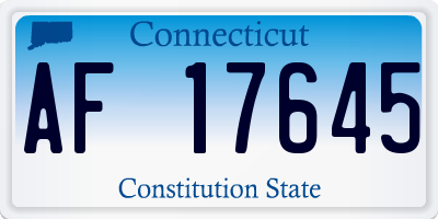 CT license plate AF17645