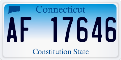CT license plate AF17646