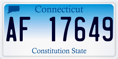 CT license plate AF17649