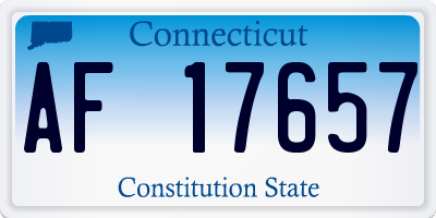 CT license plate AF17657