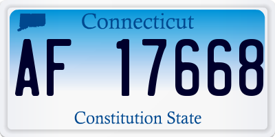 CT license plate AF17668
