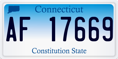 CT license plate AF17669