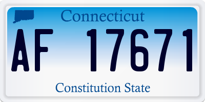 CT license plate AF17671