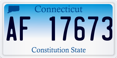 CT license plate AF17673