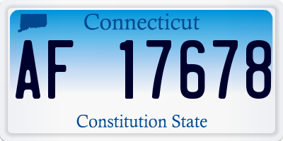 CT license plate AF17678