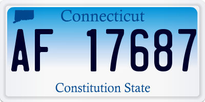 CT license plate AF17687