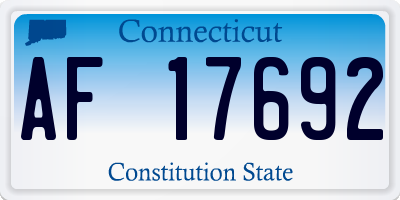 CT license plate AF17692