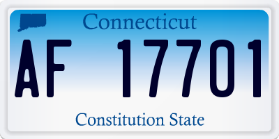CT license plate AF17701