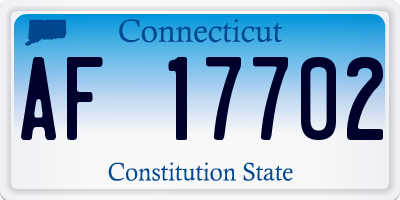 CT license plate AF17702