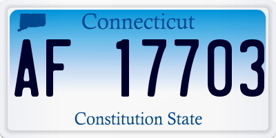 CT license plate AF17703