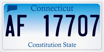 CT license plate AF17707