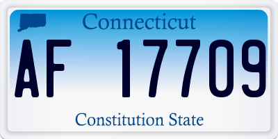 CT license plate AF17709