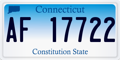 CT license plate AF17722