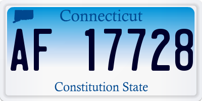 CT license plate AF17728