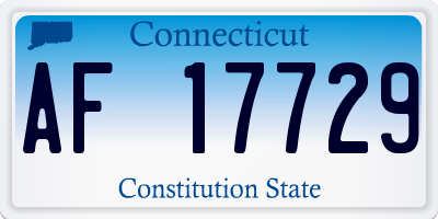 CT license plate AF17729
