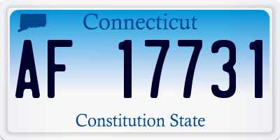 CT license plate AF17731