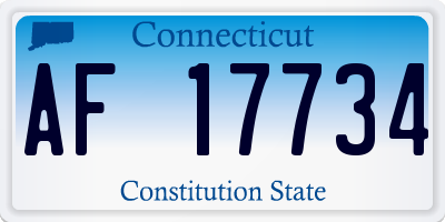 CT license plate AF17734