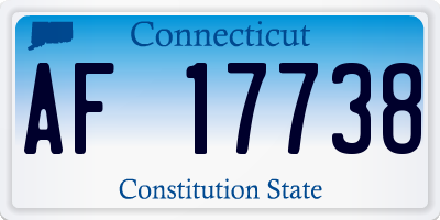 CT license plate AF17738