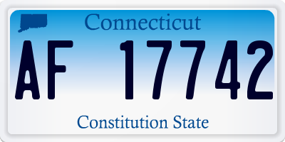 CT license plate AF17742