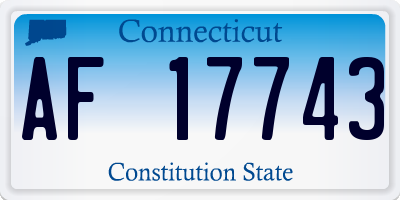 CT license plate AF17743