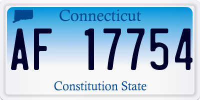 CT license plate AF17754